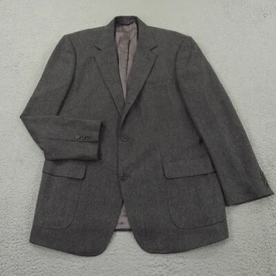 Brooks Brother Blazer 42R Charcoal Lambswool Tweed Sport Coat 3/2 Roll Jacket - Image 1 of 4