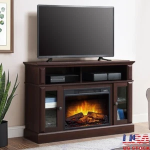 Media Fireplace TV Stand Electric Insert For TVs Up To 55" 3 Flame Settings New - Picture 1 of 11