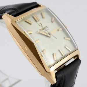 SPECIAL 1958' OMEGA REF 3985 AUTOMATIC 18K SOLID GOLD SQUARE WATCH ALL AUTHENTIC - Picture 1 of 17