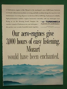 3/1990 PUB TURBOMECA BORDES AERO ENGINES TURBINE HELICOPTER MOZART MUSIC AD - Imagen 1 de 1