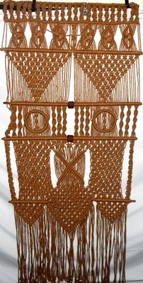 De Colección Yute 6 Pies Macramé Tejido a Mano Bohemio Grande Pesado Pared Tapiz Colgante Foto 1 de 4