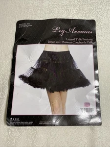Leg Avenue Women’s Tutu Layered Tulle Skirt Black Adult Petticoat One Size - Picture 1 of 9