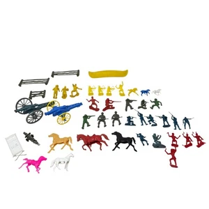 Vintage 1960's MPC Toy Plastic Spring Loaded Cannon Soldiers Indians And More - Picture 1 of 15