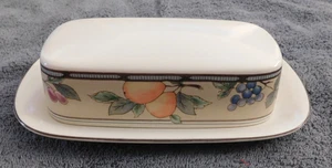 25-830 Mikasa Intaglio Garden Harvest 2 Stick Covered Butter Dish Plast & Cover - Picture 1 of 6