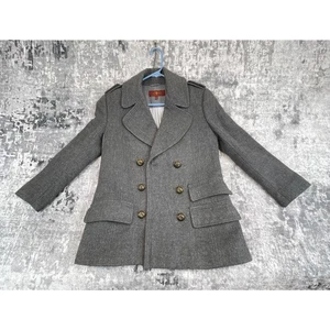 7 For All Mankind Wool Blend Military Peacoat Gray Pea Coat AN9156-B43 - Picture 1 of 7