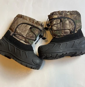 Little Boys Camouflage Winter Boots Size 3 - Picture 1 of 7