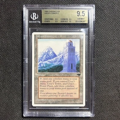 1995 MTG Magic The Gathering Chronicles Urza's Tower Mountains BGS 9.5+ Gem Mint - Image 1 of 3