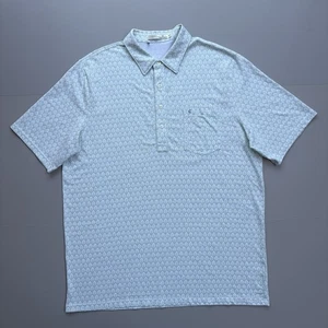 Camisa polo de golf Criquet para hombre XL algodón Pima manga corta blanco verde hoja preppy - Imagen 1 de 9