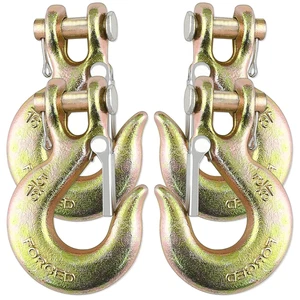 5/16" Clevis Slip Hook with Safety Latch, 4 Pack Heavy Duty Clevis Chain Hook fo - Picture 1 of 12