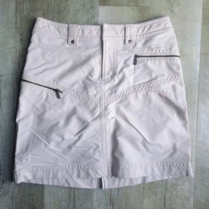 Athleta Women's Size 8 Medium Cargo Zip Athletic Skirt Ivory White Sporty Tennis - Picture 1 of 8