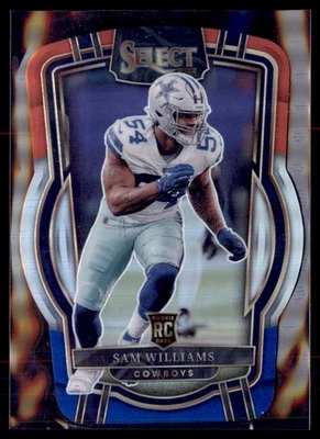 2022 Select Football Sam Williams Cowboys 276 RC Red White Blue Die Cut Club - Image 1 of 2
