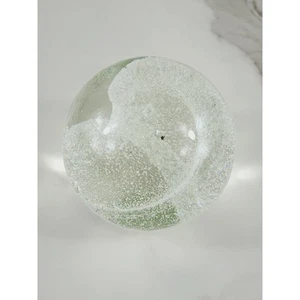 Paperweight Glass Globe 3" Paper Holder Weight Office Home Decor 80's Vintage - Picture 1 of 9