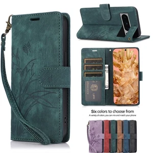 For Google Pixel 9 Pro XL 8A 7A 6 Leather Embossing Card Wallet Case Phone Cover - Picture 1 of 18