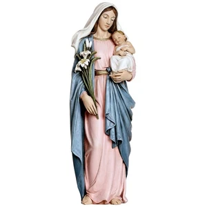Statua Madonna con Bambino, 13,5 Pollici Maria con Gesù Bambino Figura Cattolica Ho... - Foto 1 di 7