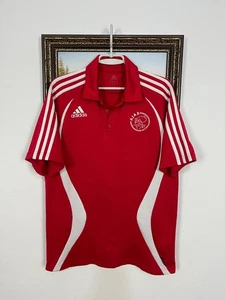 Vintage Adidas Ajax Amsterdam Football Train Shirt Polo Soccer Jersey Size M - Picture 1 of 17