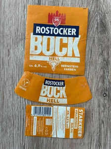 Bieretiketten, Rostocker, Bock Hell, Bernsteinfarben #1 - Bild 1 von 2