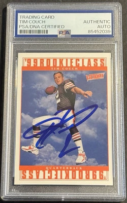 Tim Couch Signed 1999 Upper Deck Victory Rookie Card Browns PSA/DNA Slabbed - Image 1 of 2