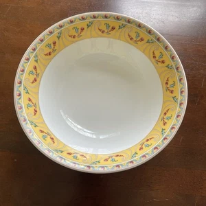VTG TK Thun Serving Bowl Made in Italy Yellow Floral Cottage 10” Filigree Gala - Picture 1 of 6