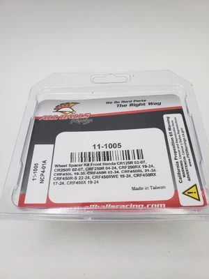 Novo Kit Espaçador de Roda de Corrida All Balls 11-1005 Para Honda CR 250 R 2002-2007 - Imagem 1 de 2