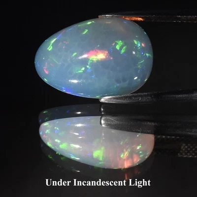 💎Rare 9.75ct Natural Transparent Crystal Opal with Play-of-Color – Ethiopia Gem - Image 1 of 4