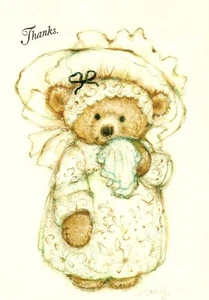 Thanks Thank You Handkerchief Mary Hamilton Mary's Bears Hallmark Greeting Card - Picture 1 of 3