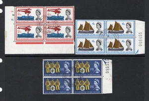 1963 21/2d-1/6 Rettungsboot sehr guter Zustand Gebrauchte Viererblöcke (O) SG 639-41 - Bild 1 von 1