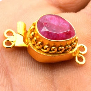 2 Pcs Ruby Box Clasp 2 Strand 18k Gold Plated Jewelry Making Clasp - Picture 1 of 4
