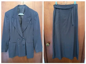 Linea S Ivan Grundahl Vintage Para Mujer Gris Blazer Chaqueta Falda Traje Conjunto Talla Med - Imagen 1 de 11