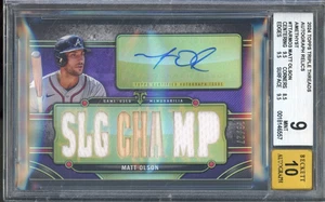 2024 Topps Triple Threads MATT OLSON Amethyst Relic Patch Auto /27 BGS 9 Braves - Picture 1 of 2