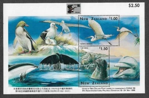 NEW ZEALAND TAIPEI MIN SHEET MNH 1996 DOLPHINS SEA WILDLIFE - Picture 1 of 1