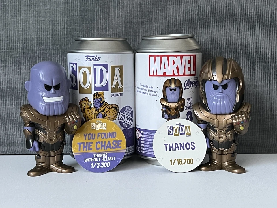 Funko Soda Marvel Thanos Chase 1/3300 & Common 1/10700 SET - Image 1 of 1