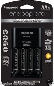 Eneloop Pro AA NiMH Charger with 4 AA Batteries Panasonic Replaces Sanyo XX - Picture 1 of 1