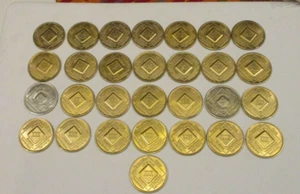 3 only Narcotics Anonymous recovery coin / token medallion Vintage Year Spanish - Picture 1 of 6