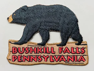 Bushkill Falls Pennsylvania orso nero unico ferro su toppa ricamato raro - Foto 1 di 1