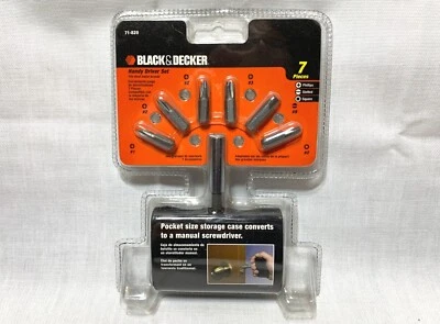 New Sealed Black & Decker Handy Driver Bits Set w/ Storage Case Screwdriver 7 Pc - Image 1 of 4