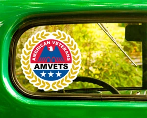 2 calcomanías con logotipo de AMVETS de EE. UU. Adhesivo Bogo para ventana de parachoques de coche - Imagen 1 de 1