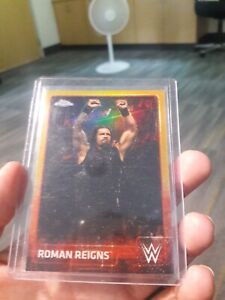 2015 topps chrome roman reigns gold 37/50 centering looks great