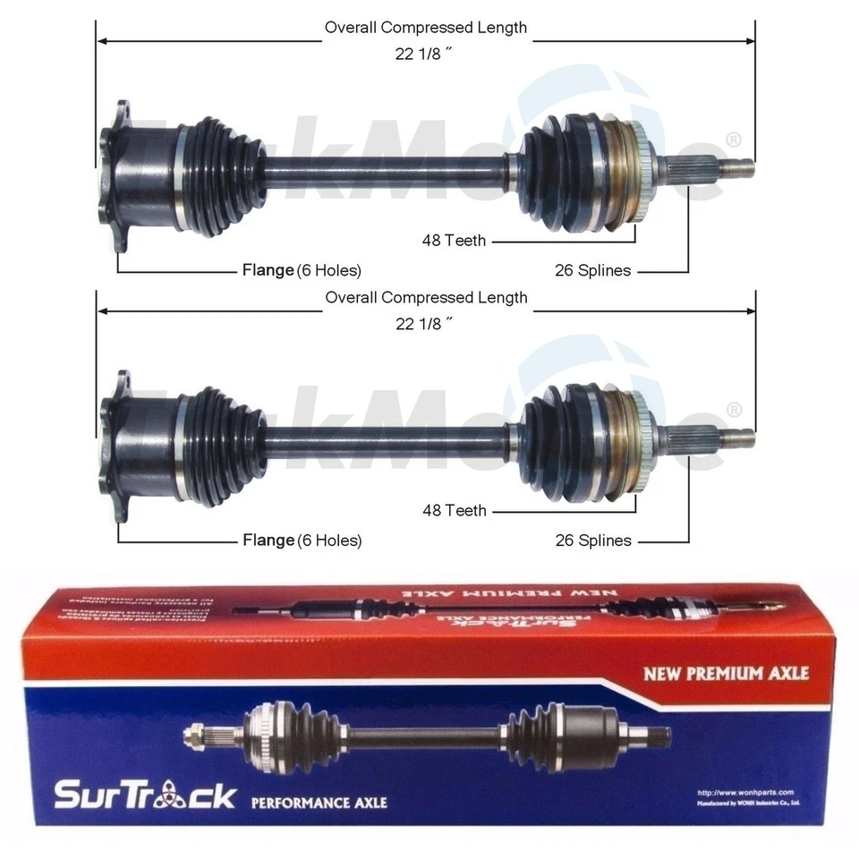 SurTrack Pair Set of 2 Front CV Axle Shafts For Toyota Previa AWD 1991-1997 - Изображение 1 из 1