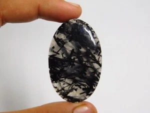 Increíble cabujón de cuarzo rutilo negro 100 % natural piedra preciosa suelta 84 quilates ME-4386 - Imagen 1 de 5
