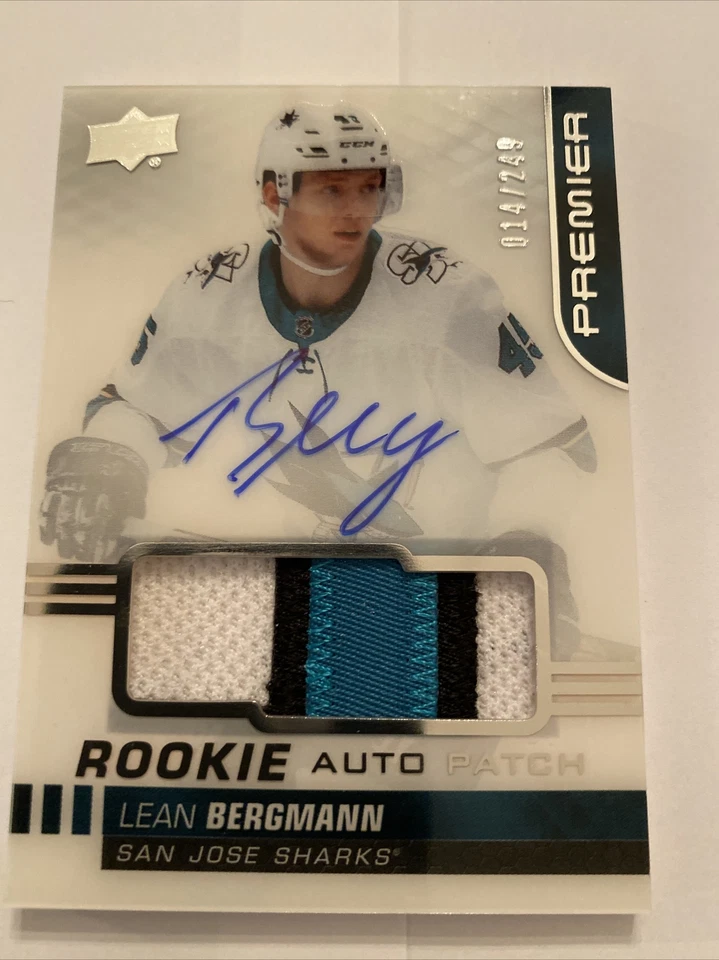 19/20 UD Premier Rookie Auto Patch Lean Bergmann #AR-LB 14/249 - Image 1 of 4