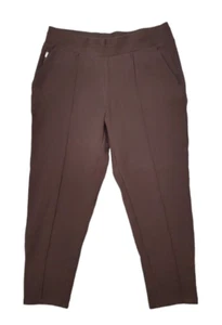 Athleta Venice Heathered Pintuck Pants Sz MP (Meas 30x25 10.5" Rise) Brown A11 - Picture 1 of 11