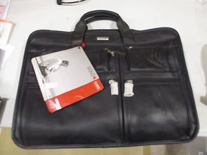 Solo Laptop Bag Leather Black For 15.4" Laptop Still Has Tags N737-4 - Picture 1 of 5