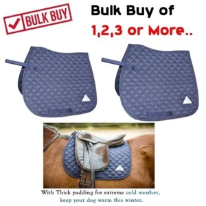 Diamond Saddlecloth Saddle Quilted Pads Numnah Jumping Navy Shetland Set Buy - Picture 1 of 1