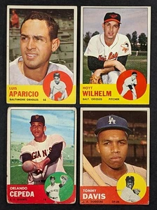 1963 Topps Baseball Lot 4 Cards Hoyt Wilhelm Orlando Cepeda - Picture 1 of 3