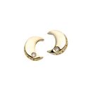 14k Gold Moon Stud Earrings, Real Gold Moon Shape Earrings, 0.01 Ct Diamond