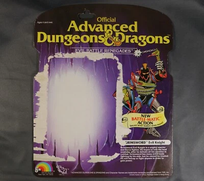 Reverso completo de tarjeta 1983 LJN Advanced Dungeons & Dragons AD&D Evil Knight Grimsword Foto 1 de 3