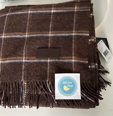 Ralph Lauren Manta Wallace 55" X 72" Lana de Cordero Nogal Escocia Reino Unido Foto 1 de 4