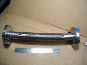 NEW ENLIN A/SA182 316 STAINLESS STEEL 1.5" ID 5" FLANGE 18" LG FLEX TUBING 0018 - Picture 1 of 3