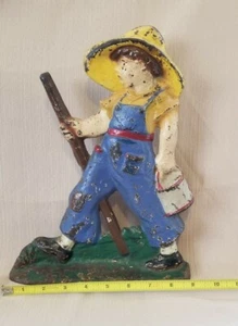 Huck Finn Cast Iron Doorstop, Littco Products - Picture 1 of 12