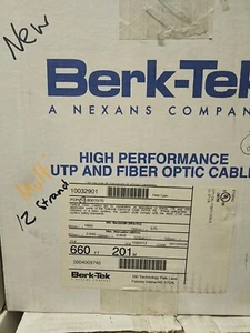 Berktek Plenum Fiber Optic Cable, OM2 Multi-Mode 12 Strand 50/125 660ft OFNP - Picture 1 of 2